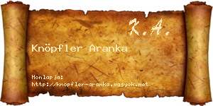 Knöpfler Aranka névjegykártya